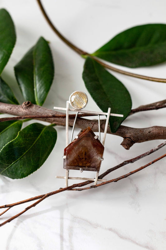 Little House Under a Full Moon Brooch